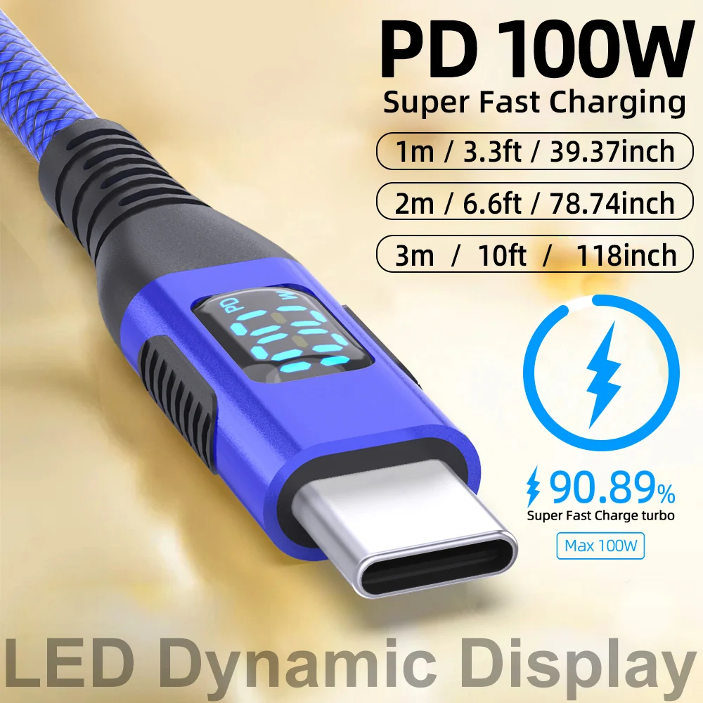 Cable tipo C de 60W y 100W PD, Cable de datos para cargador de teléfono de carga rápida para iPhone 16, 15, Samsung, Xiaomi, USB C a USB C, Cable de carga rápida