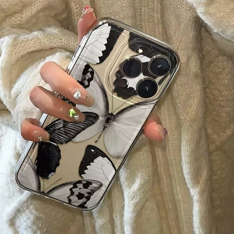 Funda de teléfono transparente con diseño de mariposa artística, funda de silicona para iPhone 17 16 15 14 13 12 11 Pro Max XR XS MAX 17 Air - imagen 2