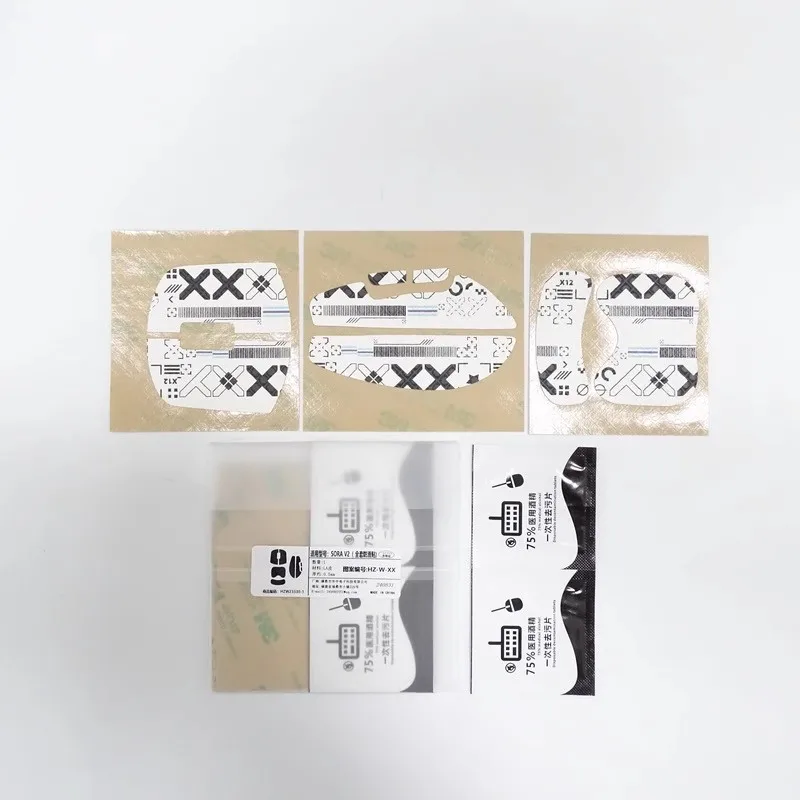 1 Juego de pegatinas antideslizantes para ratón HZ B-XX W-XX para Ninjusto Sora V2, cinta antisudor antideslizante, Material suave de cuero LA - imagen 5