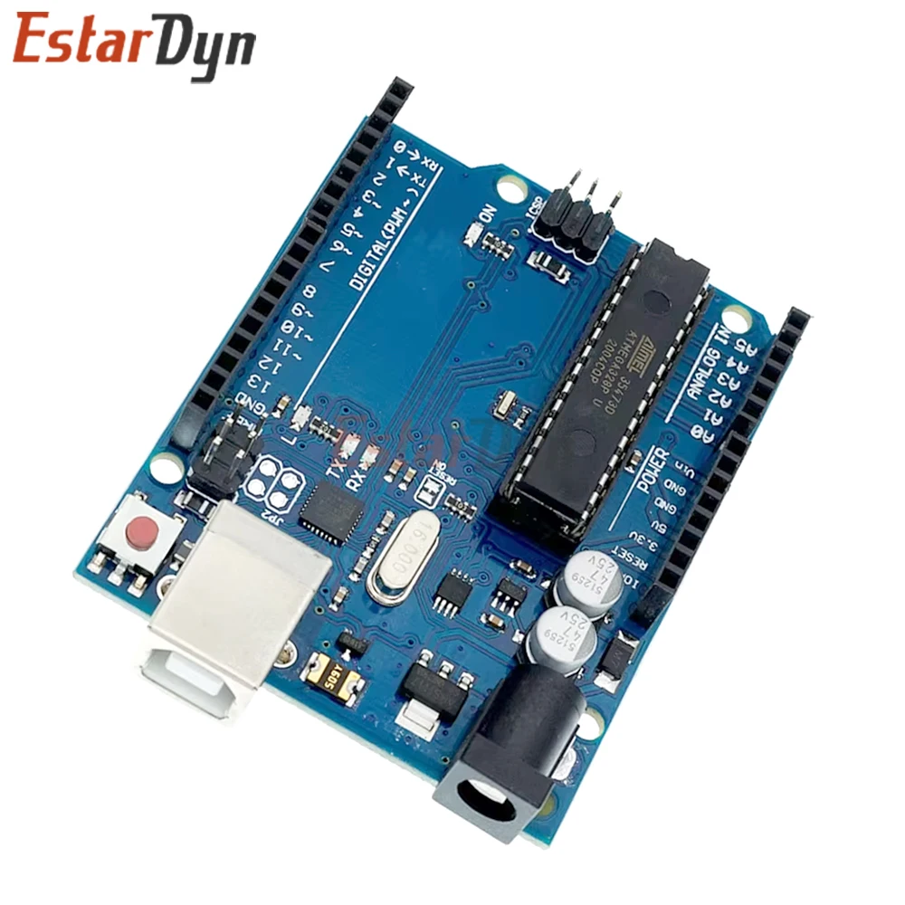 Placa de desarrollo Arduino UNO R3 ATmega328P con cable USB para proyectos de kit inicial y aprendizaje de bricolaje - imagen 4