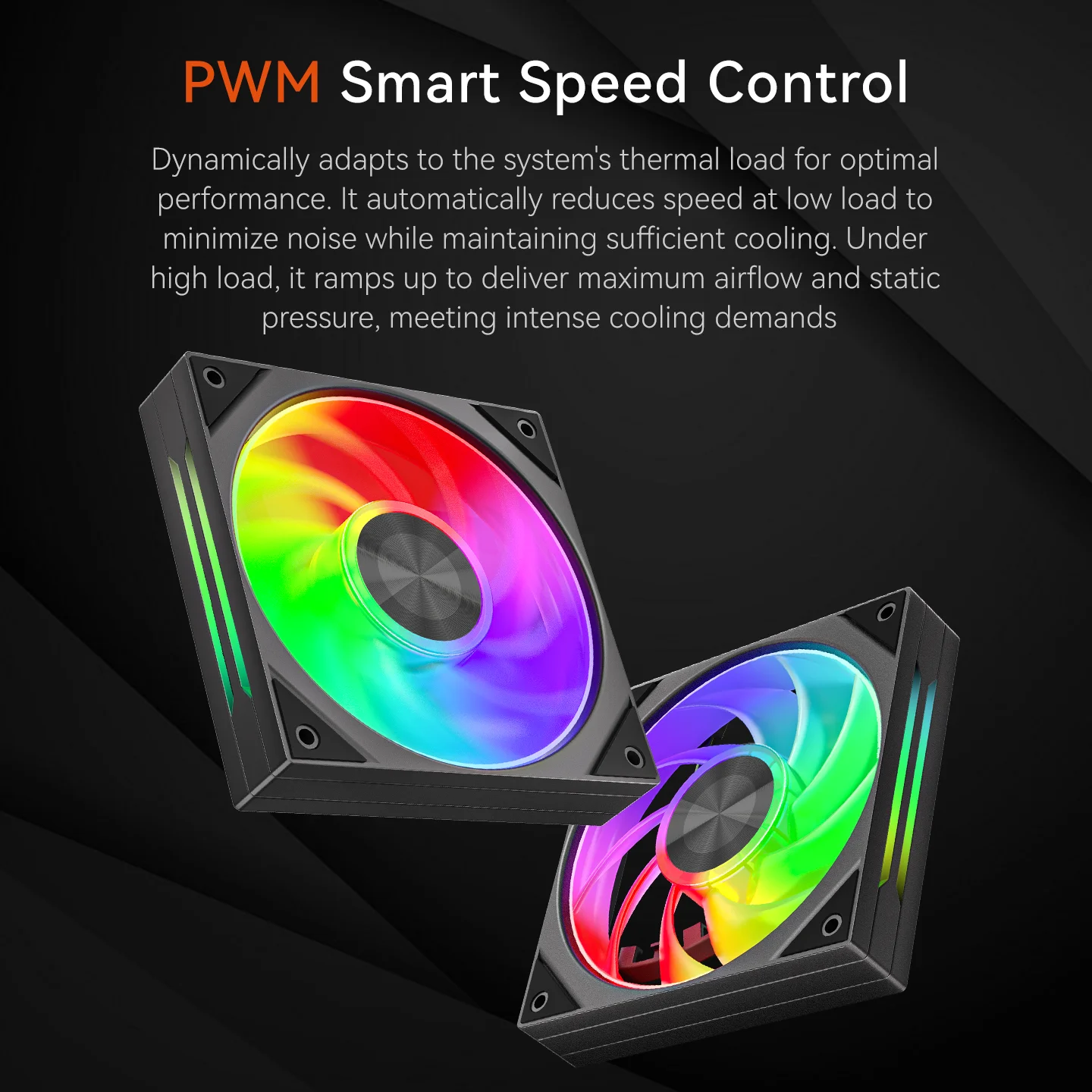 XGAMERX FD 120 BK ventilador silencioso ARGB PWM rodamiento de retorno de aceite dinámico ventilador de PC 120mm hoja de ventilador de anillo anti-spoiler 71.36CFM 800-2200RPM - imagen 5