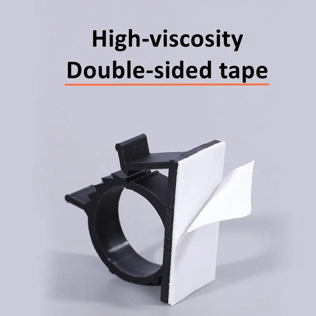 Organizador de Cables ajustable, Clips de Cable autoadhesivo, soporte de Cable de gestión de mesa para coche, PC, TV, abrazadera para La devanadora de Cable de carga - imagen 3