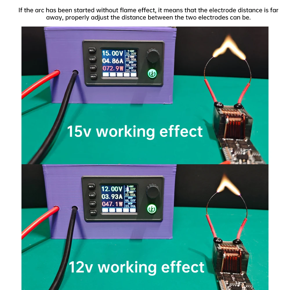 Módulo de encendido del generador de alto voltaje DC 6-15V a AC 10kV-25kV protección contra sobrecalentamiento MOS transformador de iniciación de arco automático de 70W - imagen 3