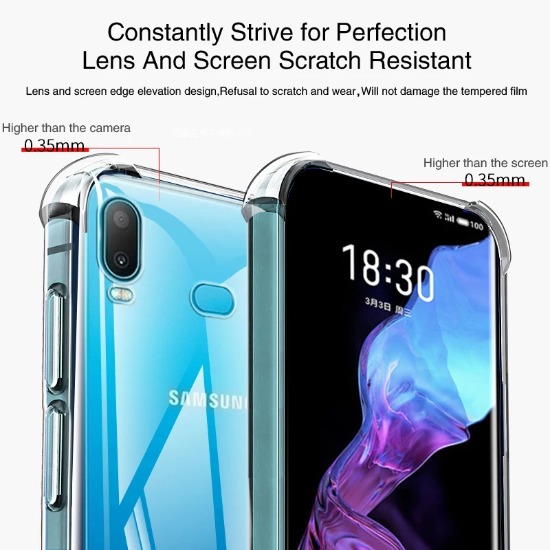 Funda de silicona suave TPU para Samsung Galaxy A8S A6S A5 A3 2017 2018, funda trasera Original transparente con Airbag fino, accesorios para teléfono móvil - imagen 3
