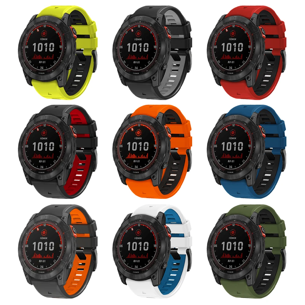 Correa de reloj de silicona suave de 22mm y 26mm para Garmin Fenix 7 7X Pro 6 6X 5 5X Plus, correa de apertura rápida para Fenix E 8/Epix Pro 47mm 51mm - imagen 2