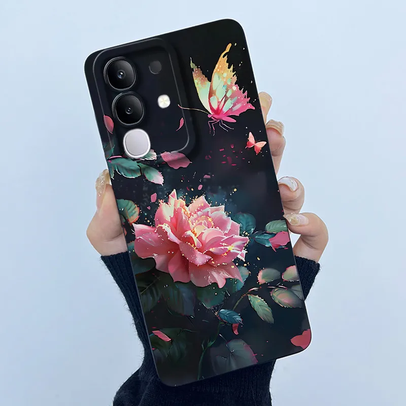 Para Vivo Y29 4G funda de teléfono moda simplicidad pintura al óleo flor suave cubierta trasera de silicona líquida para Vivo Y 29 4G Fundas - imagen 2