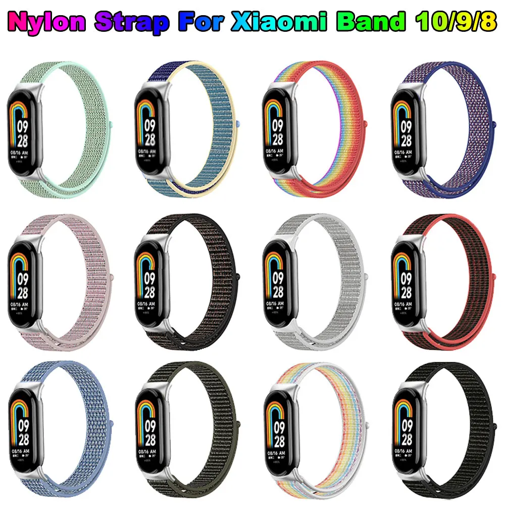 Correa de nailon para reloj inteligente Xiaomi Band 10, 9, 8, NFC, pulsera con correa para Mi Band10 Band8 Band9, accesorios de muñeca