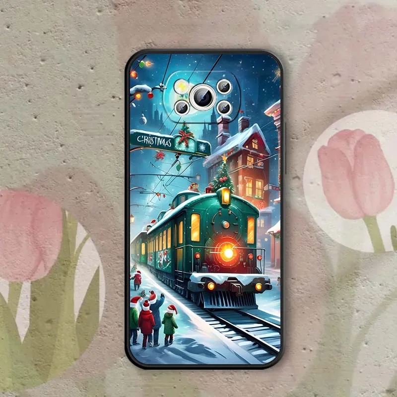 Popular ciervo regalo de Navidad para Xiaomi Mi Poco F3 F4 F5 F6 X3 X4 X5 X6 X7 M3 M4 M5s M5 M6 GT Pro 5G funda negra para teléfono - imagen 3