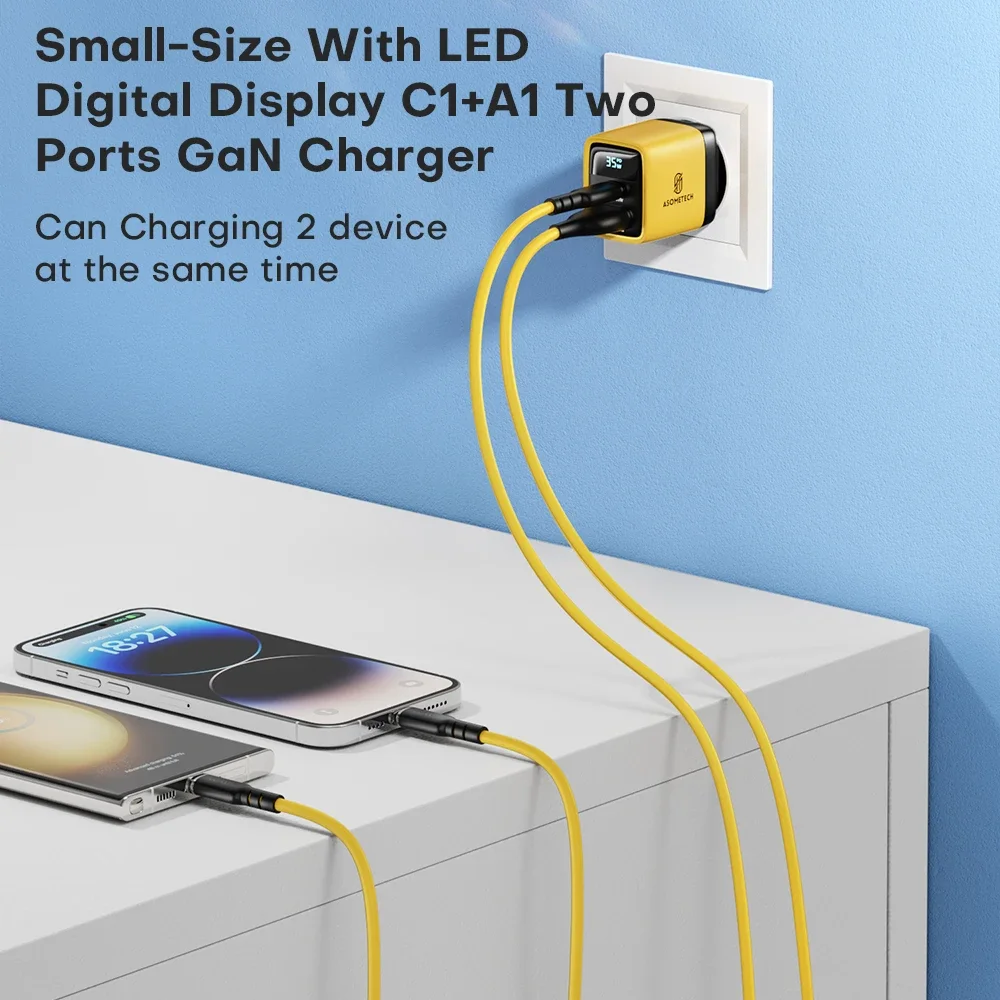 Cargador USB-C GaN con pantalla LED y carga rápida para iPhone - imagen 5