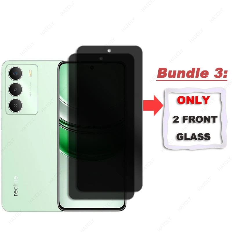 Protector de pantalla de privacidad para Realme 14x 5G, vidrio para Realme V60 pro 5G, Protector de lente de cámara de vidrio templado antideslumbrante antiespía - imagen 2