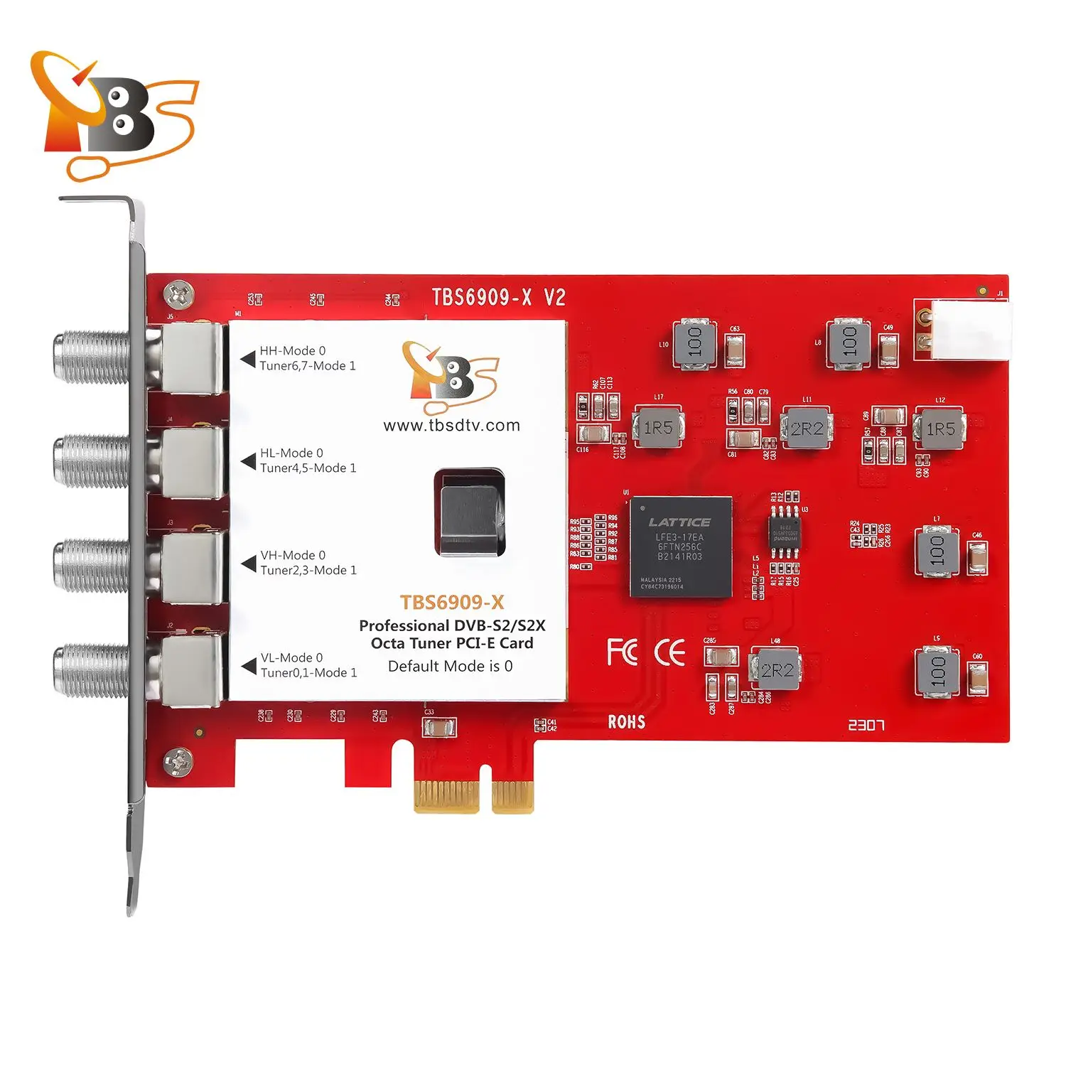 Tarjeta sintonizadora Octa TBS6909X V2 DVB-S2X/S2/S, 8 sintonizadores de TV, compatible con receptor de canales FTA satélite Digital TVheadend para PC, 2 uds.