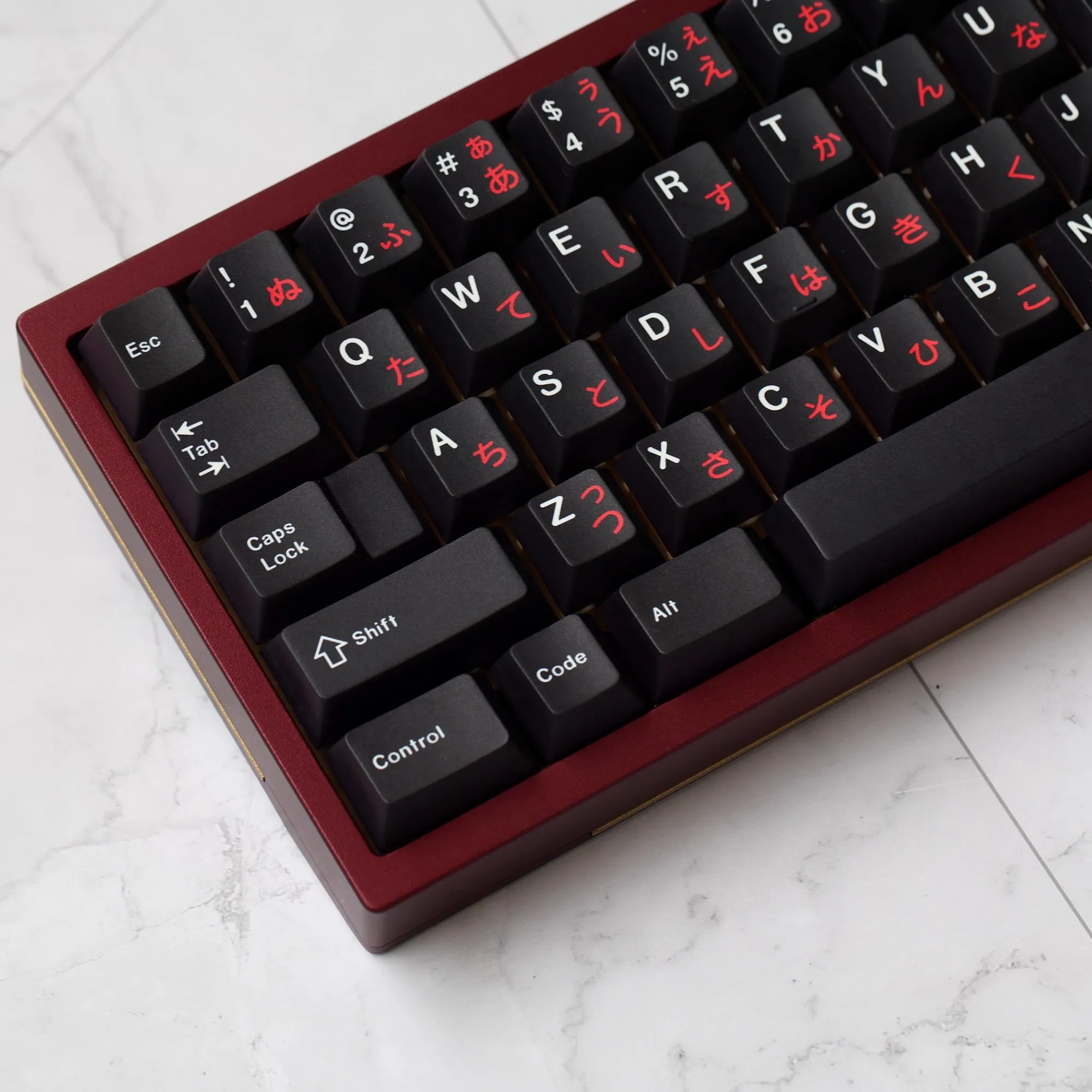 JKDK Studio WOB Cherry profile Dye Sub Keycap Set, PBT, GMK, WOB, cirílico rojo para teclado mecánico 61, 68, 84, 87, 104 Mx