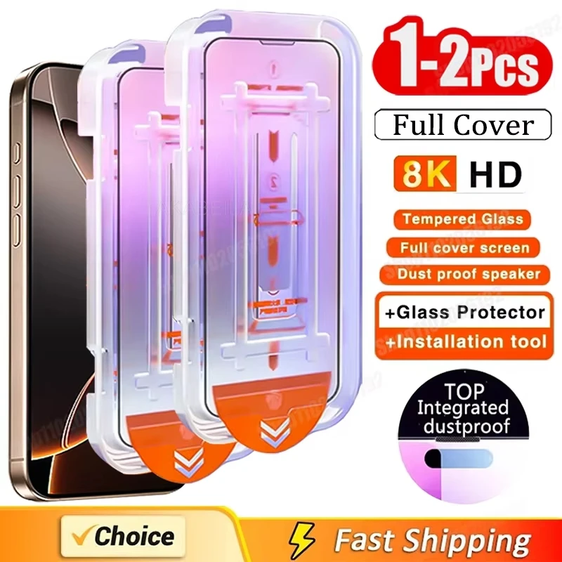 Protector de pantalla de instalación sin polvo con revestimiento oleofóbico 8K para Samsung A55 5G A54 A35 A34 A52s A73 A72 A71 A32 vidrio templado - imagen 2