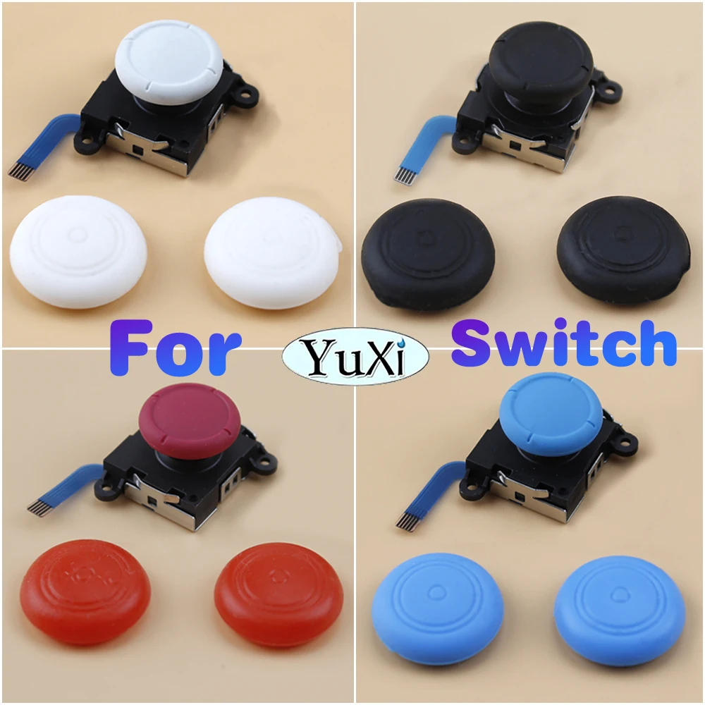 1 Juego de Joystick para Nintendo Switch Original 3D Joystick analógico para Switch Lite NS Joy-Con Control tapas de cubierta de silicona