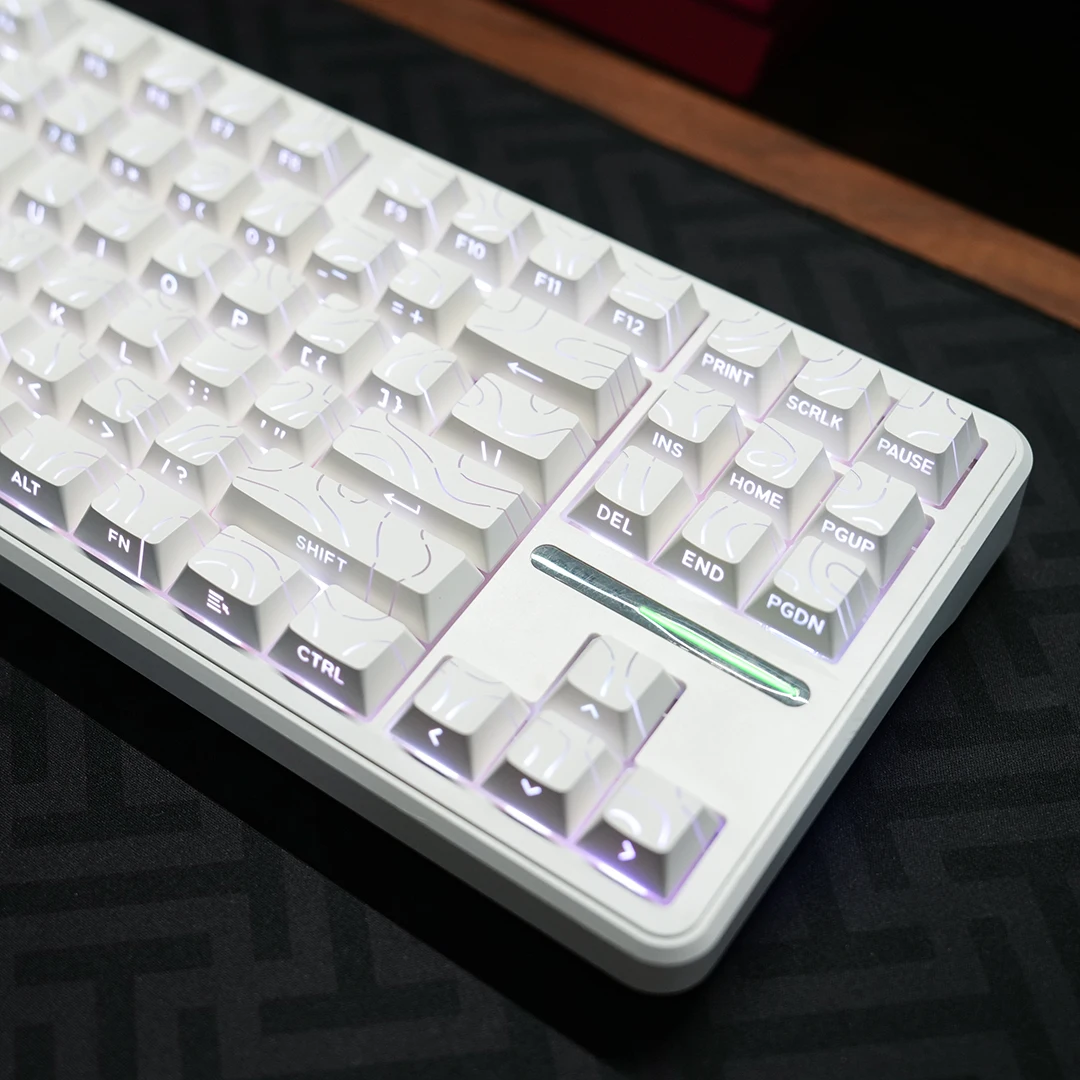 Teclas topográficas con brillo degradado, teclas de doble disparo PBT con estampado lateral, teclas Cherry 130 para interruptores MX, teclados para juegos - imagen 2