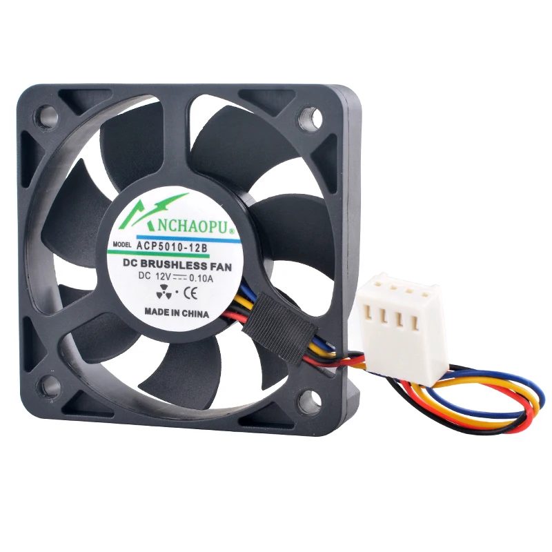 ACP5010-12B ventilador PWM de doble rodamiento de bolas 50x50x10mm DC12V 0.1A 8000RPM para refrigeración de CPU MB de chasis integrado Industrial - imagen 4