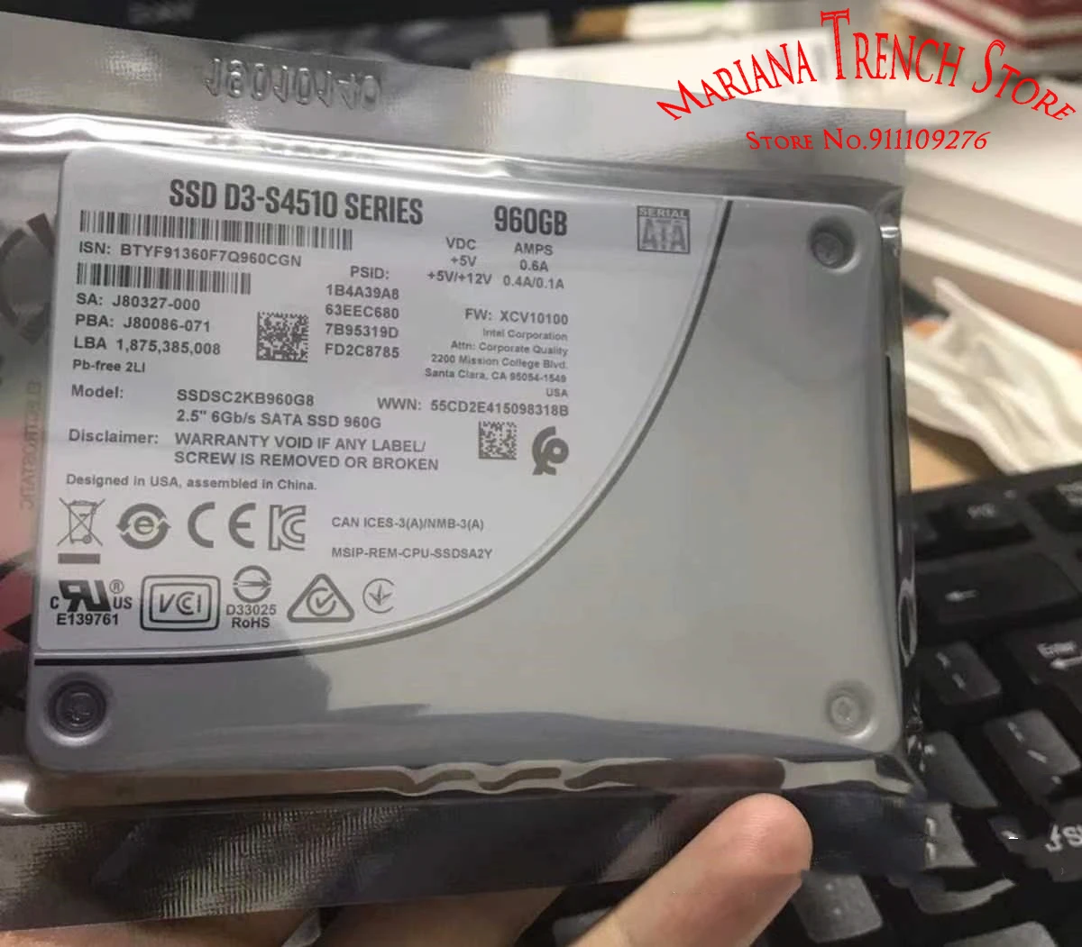 2.5" 6 Gb/s SATA SSD 960G para INTEL SSD D3 S4510 SERIE 960GB - imagen 2