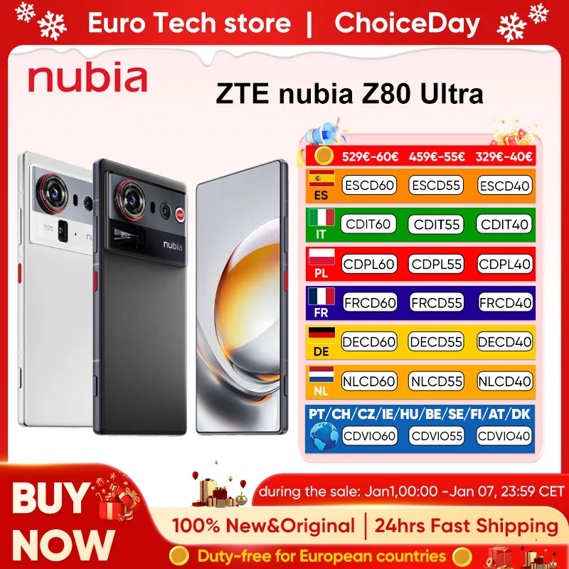 ZTE nubia Z80 Ultra 5G Smartphon versión Global Snapdragon 8 Elite Gen 5 7200mAh 6,85 ''144Hz pantalla Oled 90W carga rápida