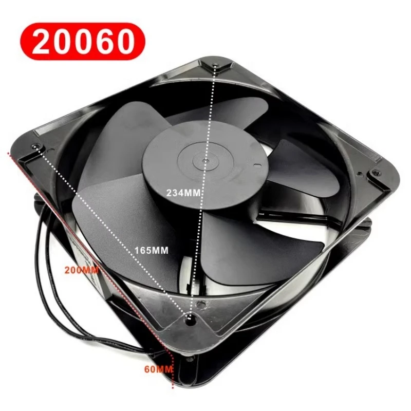 Ventilador de gabinete de chasis 20cm 20060 12V 24V 48V 110V 220V 380V ventilador de refrigeración Axial Universal Industrial