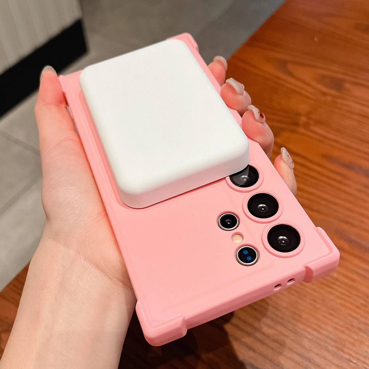 Funda magnética para Samsung Galaxy S25 S24 S23 Ultra Plus FE, funda a prueba de golpes, cojín de aire, película de silicona líquida para cámara, Fundas - imagen 4