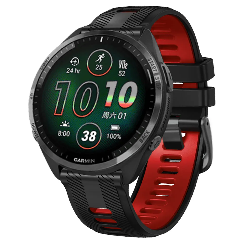 Correa de reloj de 22mm para Garmin Forerunner 965, Correa de silicona para reloj Forerunner 945 935 745, Correa de repuesto - imagen 5