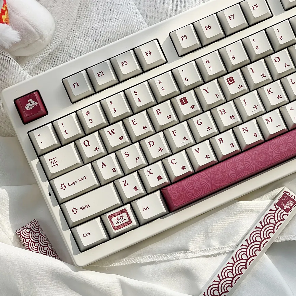 Teclado PBT de diseño Original, 140 teclas/juegos, perfil de cereza, sublimación para interruptores Corss Mx, Teclado mecánico para juegos - imagen 4