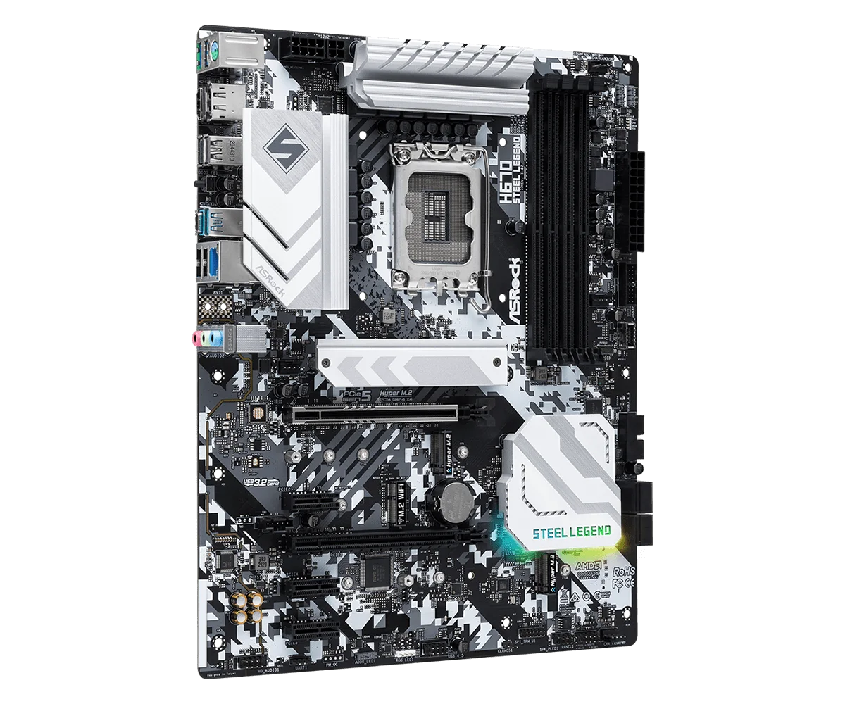 ASROCK-placa base H670 Steel Legend, LGA1700, Intel H670, DDR4, 128GB, ATX, compatible con i7-14790F, 14600, 13900, 13100, 12600K, 12400 cpu - imagen 3