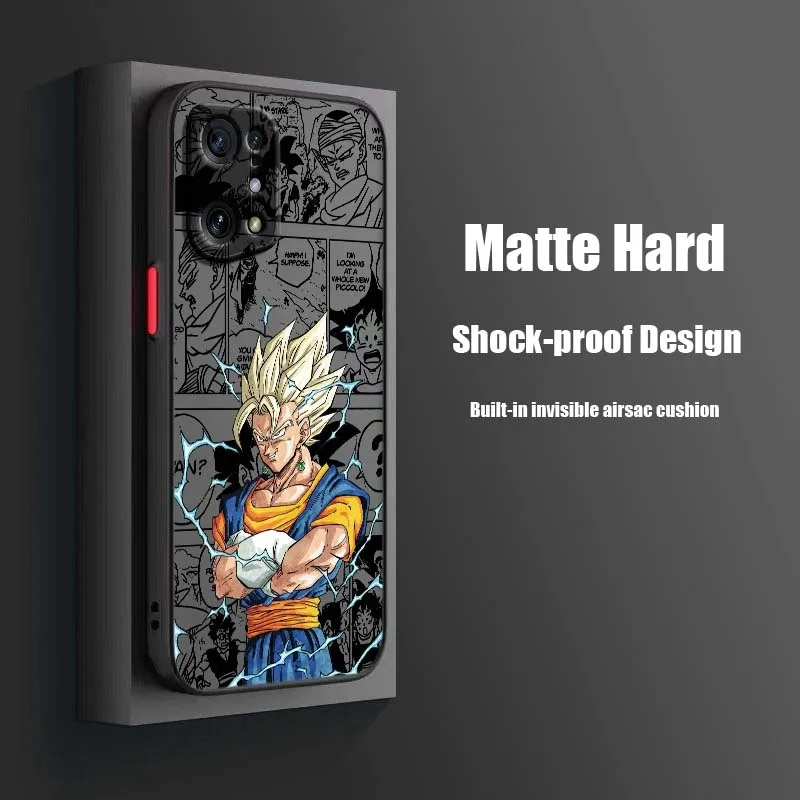 D-Dragon Ball Art Goku Saiyan funda para OPPO A96 A78 A74 A72 A58 A53 Reno 10 8 7 6 Lite 5G funda de teléfono translúcida esmerilada - imagen 3