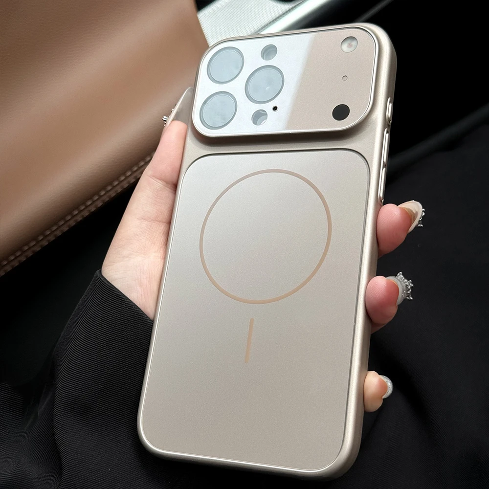 Nueva funda de teléfono con película protectora de lente de cristal para iPhone 17 14 13 16 15 Pro Max Plus 17 Air 17Pro para Magsafe fundas dura mate magnética.funda iphone 17 pro max - imagen 3