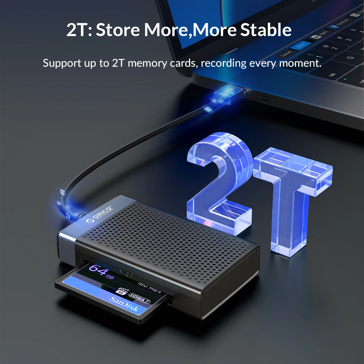 ORICO-Lector de tarjetas de memoria 4 en 1, accesorio para PC y portátil, USB 3,0, SD, TF, CF, MS, adaptador de tarjeta Flash - imagen 5