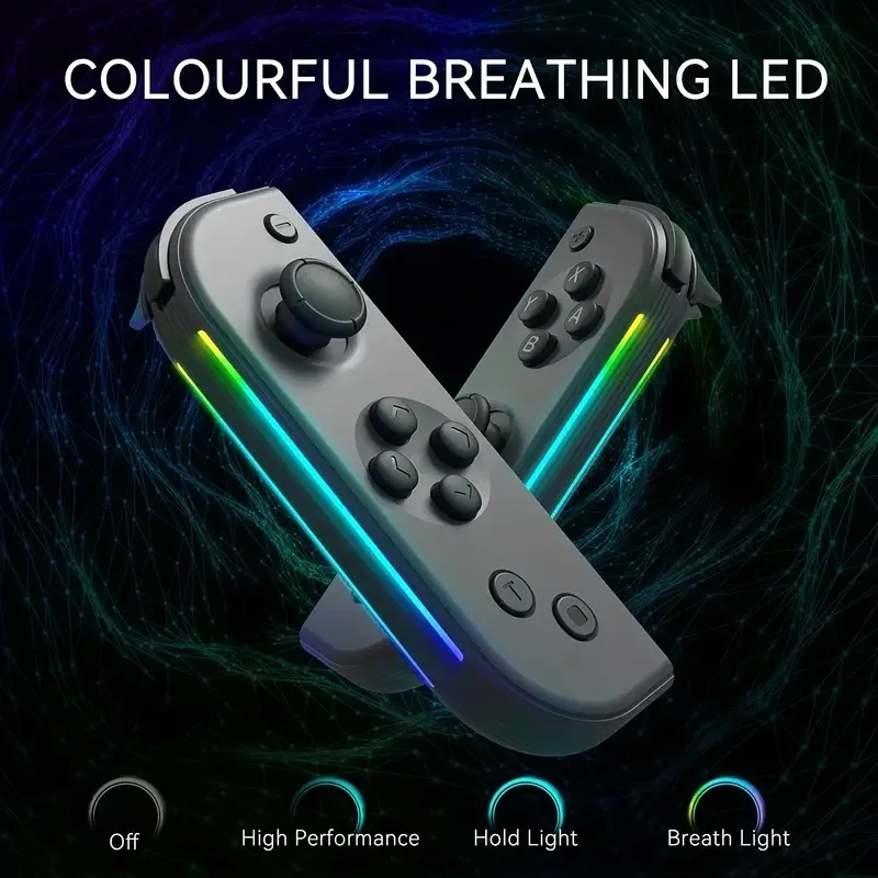 Controlador de juego para Nintendo Switch JOYCON compatible con controlador Bluetooth NS vibración somatosensorial ROG LED 6 ejes Gyro Scope JC6 - imagen 2