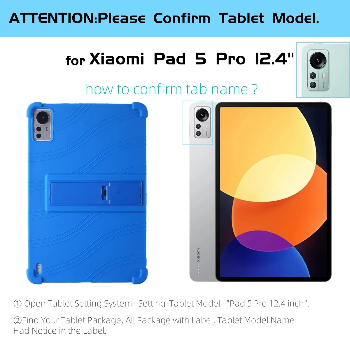 Funda para tableta Xiaomi Pad 5 Pro de 12,4 pulgadas 2022, carcasa protectora con ángulo ajustable de silicona suave - imagen 2