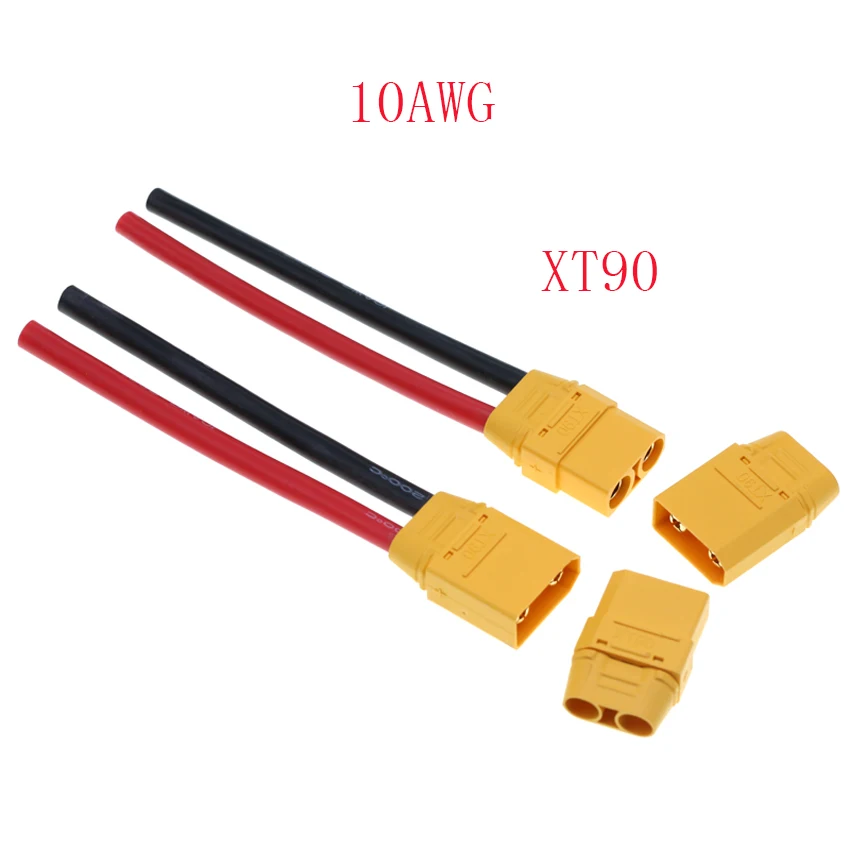Conector de Cable XT90, enchufe XT90S macho hembra con cubierta de funda, Cable de silicona 10AWG para carga de equilibrio ESC de batería