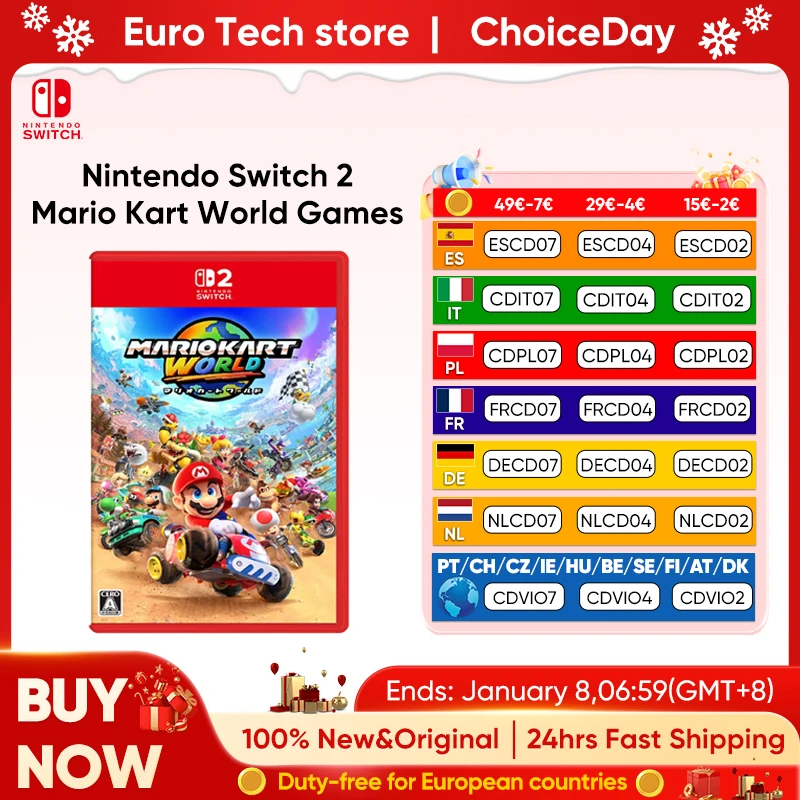 Nintendo Switch 2 Mario Kart World Games Nueva tarjeta física original Mario Kart 9 Racing Party Genre Game Solo para Switch 2