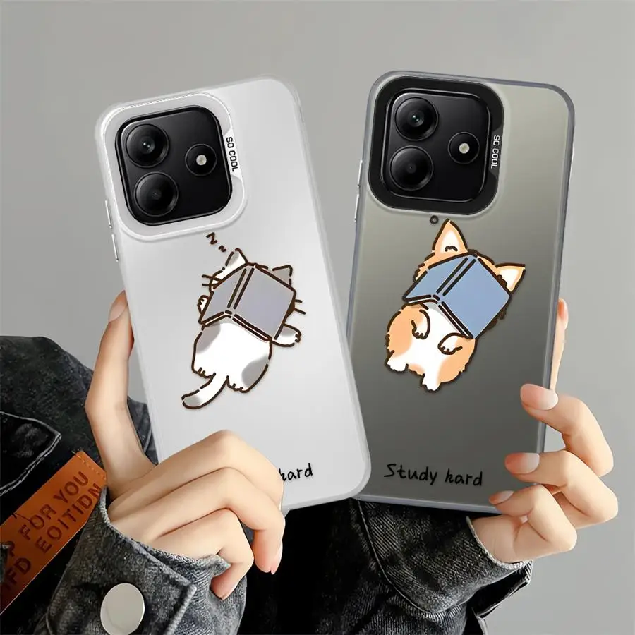 Funda trasera de teléfono con diseño de perro y gatito durmiente para Xiaomi Redmi Note 14 Pro Plus 12s 11s 10Lite 10s 9s 13 12 11