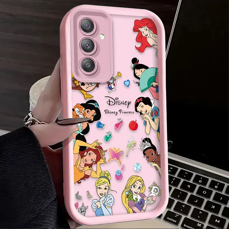 Funda de silicona Disney para Samsung Galaxy A35 A55 A15 A25 A16 A06 A05 A05S A24 A13 A23 A12 A22 A32 A52 A71 A51 4G Princess Queens - imagen 3