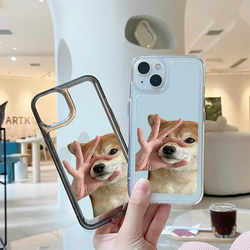 Funda divertida y linda para iPhone 11/12/13/14/15/16/17Pro Max "¡Cállate! Funda de teléfono transparente suave de TPU para perros con ilustrado - imagen 5