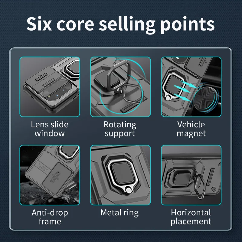 Armadura Funda a prueba de golpes para Huawei Nova 13 Pro cubierta protectora anillo soporte magnético Coque Fundas Capa - imagen 3