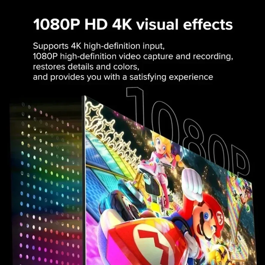 Tarjeta de captura de vídeo 4K Compatible con HDMI a USB 3,0/2,0 tipo C tarjeta de captura de Audio para transmisión de juegos grabación transmisión en vivo - imagen 4