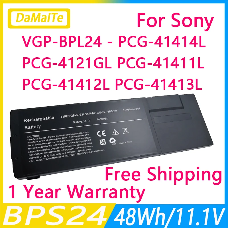 Batería de ordenador portátil para Sony VGP-BPS24, VPC-SA, VPCSD1S2C, VPC-SB, VPC-SB18GG, VPC-SB190X, PCG, 41213W, VPC-SE2S1C