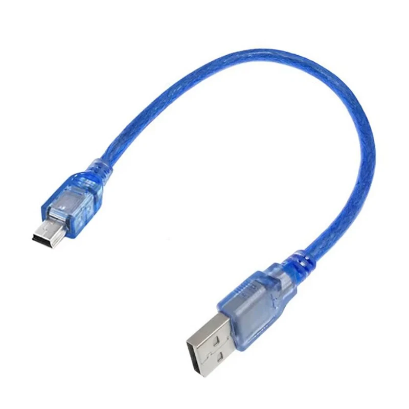 Cable de datos MiniUSB, puerto en forma de T de 5 pines, disco duro móvil, recto, azul, 30CM, cámara, navegación para coche, conector de Cable de carga MP3 - imagen 5