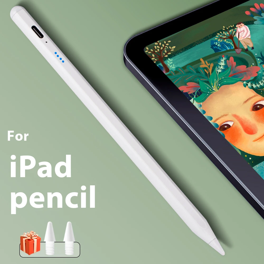 Para IPad lápiz para 2018-2022 IPad y IPad Pro Tablet Stylus con adsorción magnética Apple Pencil LED indicador de potencia Stylus - imagen 2