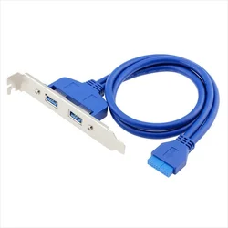 Soporte Panel Adaptador USB 3.0 Header 20 Pines a 2 USB-A