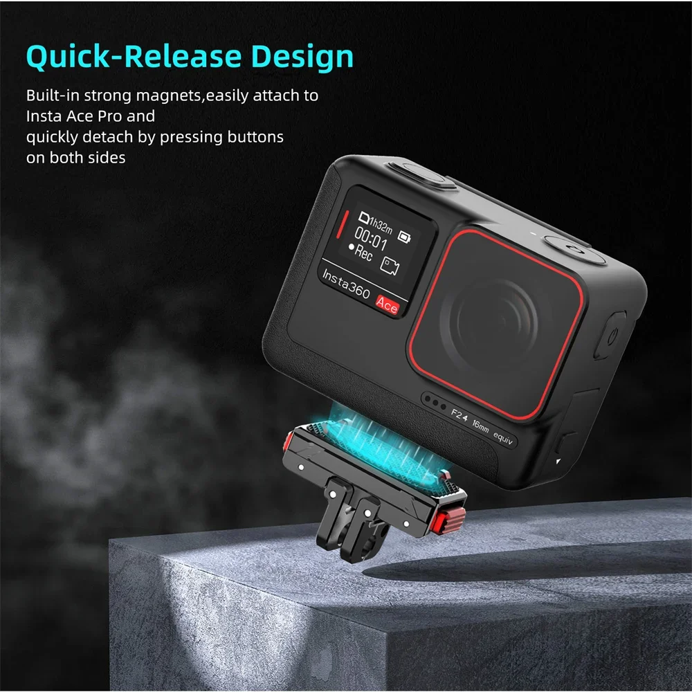 Placa de montaje magnética de liberación rápida: para Gopro 12/11/10 y Insta360 Ace Pro a trípodes/gimbals, conmutación sin herramientas - imagen 3