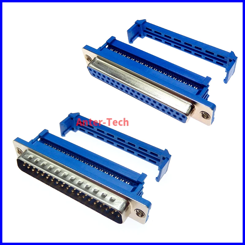 5 uds DIDC37 DB37 puerto serie hembra macho IDC engarzado tipo D-Sub RS232 COM conectores 37pin enchufe 37p adaptador para cable de cinta