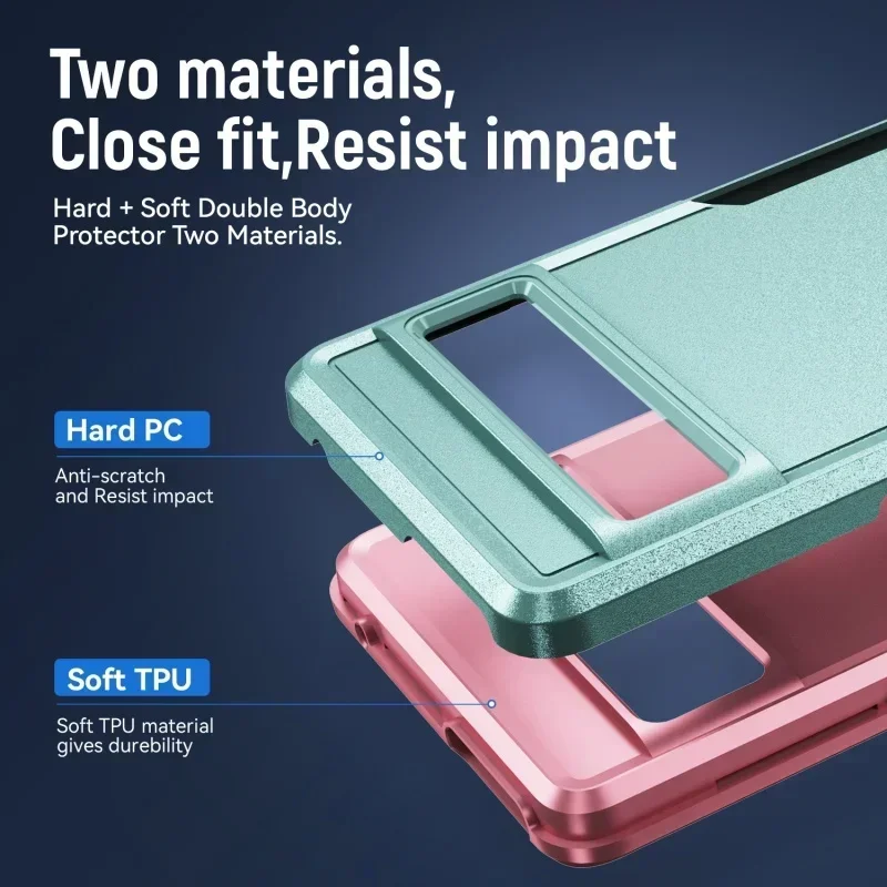 Funda híbrida resistente para Google Pixel 9 8 7 6 Pro 8A 7A 6A Otom, caja dura a prueba de golpes para PC, cubierta completa trasera - imagen 4