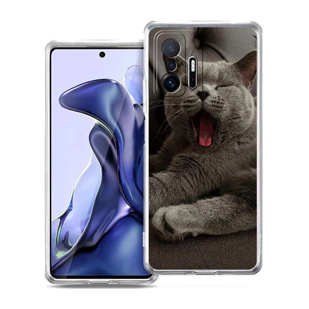 Funda de teléfono de gato corto británico para Xiaomi, 14, 13, 12 Lite, Mi 11, 11X, 13T, 12T, 11T, Poco X5, X4, X3, NFC, F5, F4, M4 Pro, 5G - imagen 2