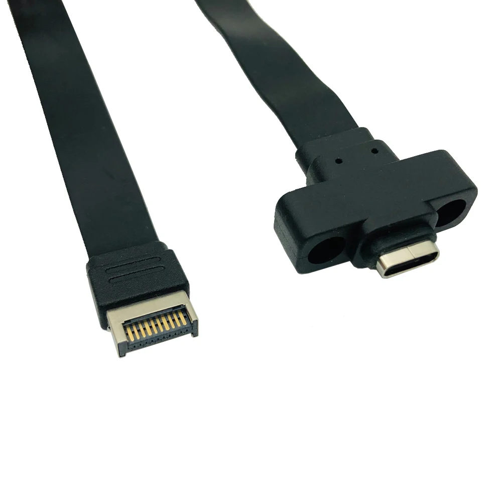 Conectores USB 3.1 Panel frontal Cable de extensión tipo E a tipo C Gen 2 Cable adaptador interno de 10 Gbps con 2 tornillos 30 cm/50 cm/80 cm - imagen 2