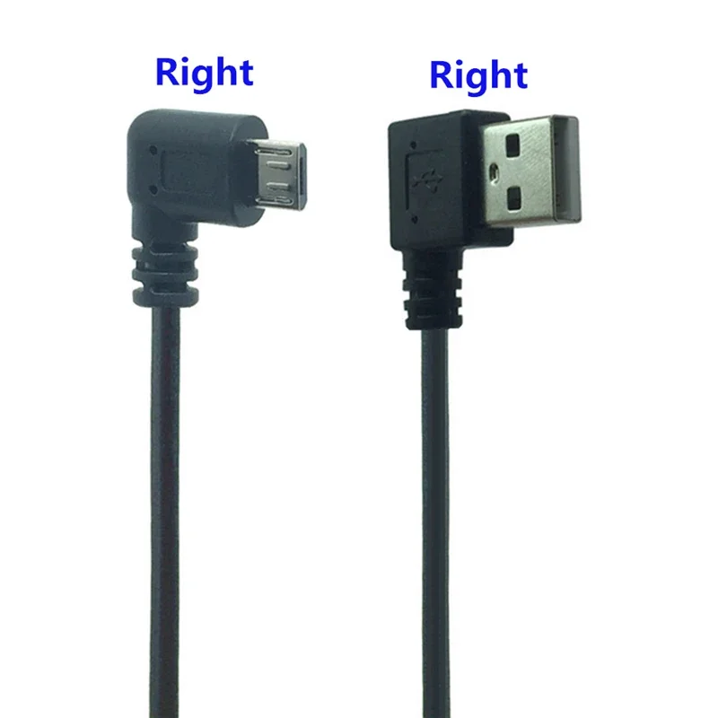 Cable Micro USB para teléfono samsung, Cable USB de 90 grados de ángulo recto, sincronización de datos y carga, tipo A Micro USB, extensor izquierdo de plomo de 0,2 m - imagen 3