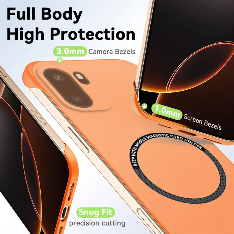 Funda magnética delgada para teléfono OnePlus Ace 6 Ace6 5G PLQ110, funda dura mate antiarañazos para PC, armadura a prueba de golpes sin bordes - imagen 3